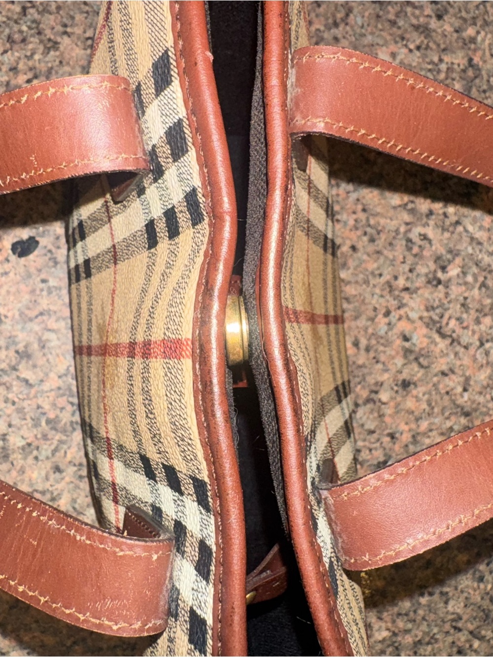 Burberry vintage Haymarket Check Mini Tote Bag ✅authentic✅ - Picture 8 of 10